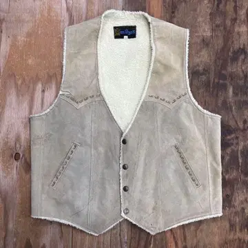 80s 스웨이드 가죽 베스트 말 페인트 웨스턴 VINTAGE