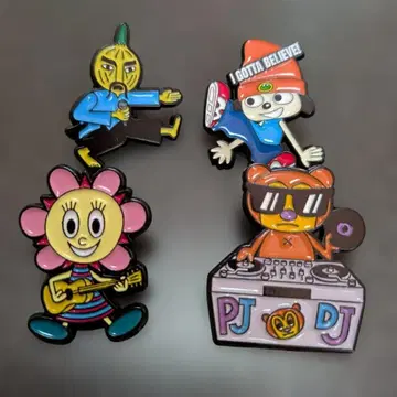 파라파라 래퍼 핀즈 핀 배지 핀 브로치 브로치 써니 4점