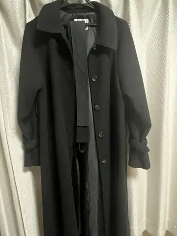 NICE CLAUP 롱 코트 블랙