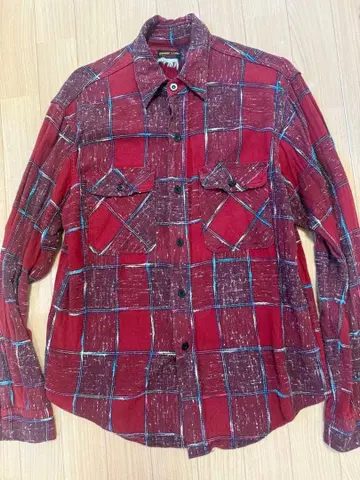 SUGAR CANE 레드 체크 무늬 긴팔 셔츠