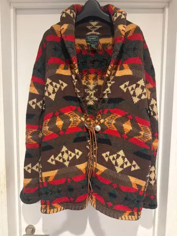 새상품급: 랄프 로렌 네이티브 무늬 가디건