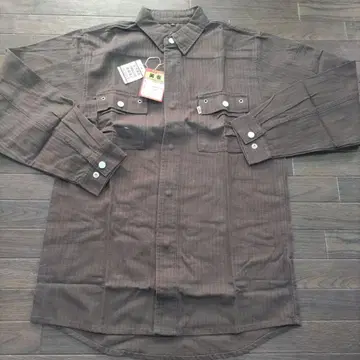 도라이치 셔츠 L 사이즈 면 100% 브라운
