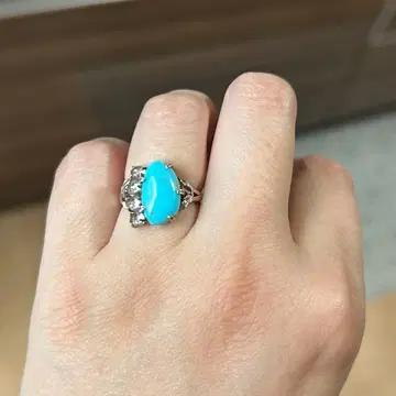 agete 터콰이즈 화이트 토파즈 반지 11호