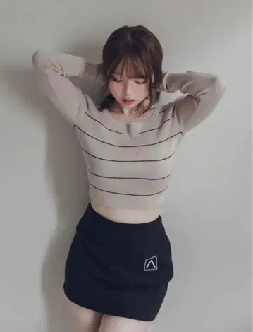 [ andmary ] Connie knit tops Beige