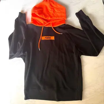 rady 후드 부착 후드티 오렌지/블랙
