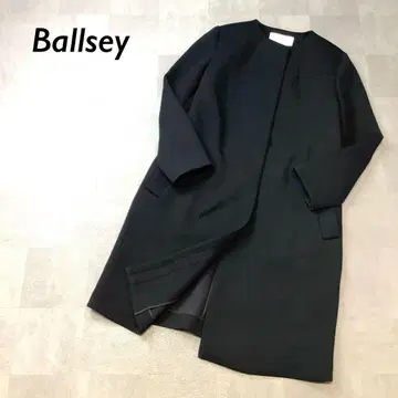 Ballsey 노카라 롱 코트 블랙