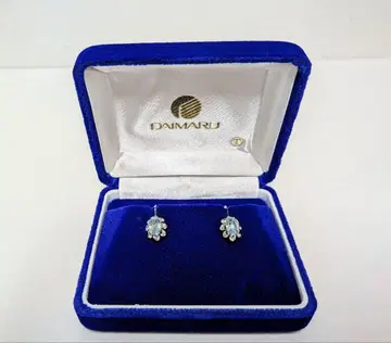 아쿠아 마린 레트로 실버 귀찌