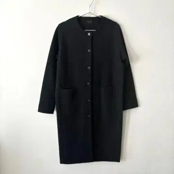 evam eva 프레스 울 노카라 코트 에붐에바 차콜 1