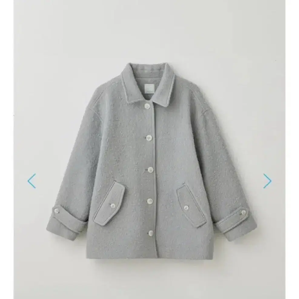Tannat boucle half coat blue gray tannat boucle half coat #헤이그