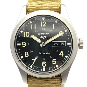 새상품급 세이코 4R36 5스포츠 블랙 다이얼 SS 자동 와인딩 남성용