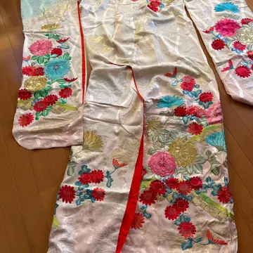 럭셔리 꽃무늬 자수 우치카케, 에코 메루카리 택배만 가능