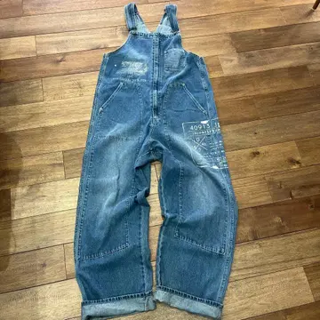 큐브 슈가 데님 오버롤 아메카지 프리 사이즈