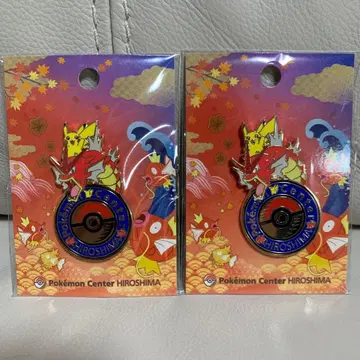 포켓몬 센터 히로시마 로고핀즈 피카츄 빨간색 갸라도스 2세트