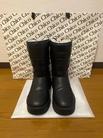 새상품급 Chico 백 레이스 어그 부츠 블랙