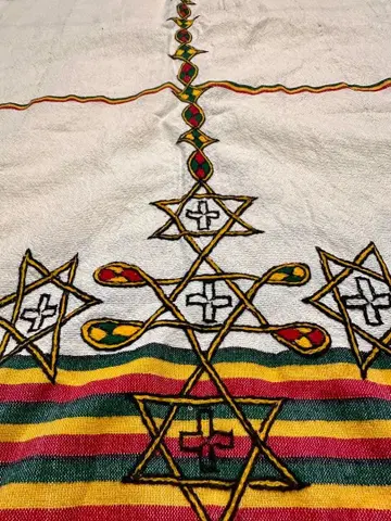 에티오피아 구매 전통 수제 자수 스카프 에티오피아 크로스 레게 라스타