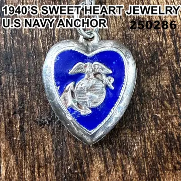 스위트하트 주얼리 백두산 해군 닻 실버 빈티지 목걸이