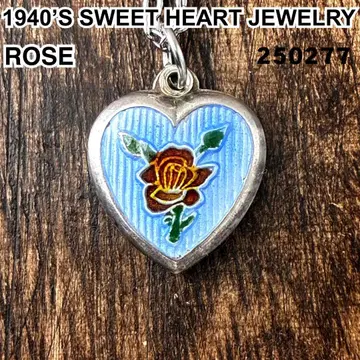 스위트하트 주얼리 로즈 에나멜 실버 빈티지 목걸이