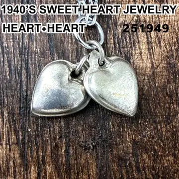 스위트하트 주얼리 무지 하트 2개 실버 빈티지 목걸이