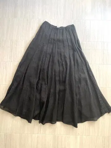 CP SHADES Lily 블랙 린넨 맥시 S