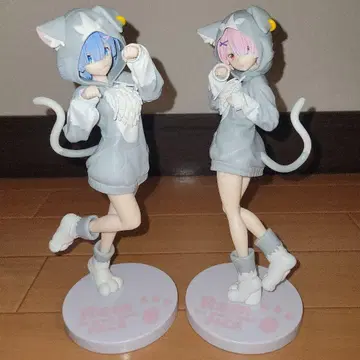 리제로 렘&라무 피규어 세트 고양이 후드티