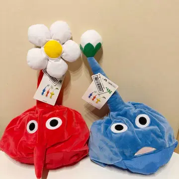 피크민 코스프레 모자 빨간 피크민 파란 피크민 세트