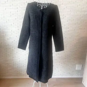 [새상품급] TOCCA 토카 노카라 코트 트위드 비쥬 블랙 세레모니