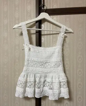 merry jenny 리본 레이스 페플럼 뷔스티에 화이트