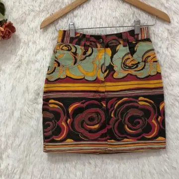 GMV 장마르코 벤투리 꽃무늬 미니 스커트 [M] 이탈리아제 면 100%