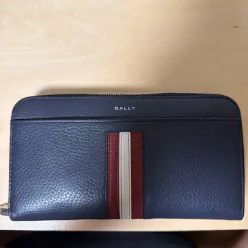 BALLY 네이비 가죽 장지갑
