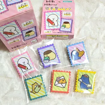 오분구와 함께 우표형 배지 전 6종 세트 우체국 한정판