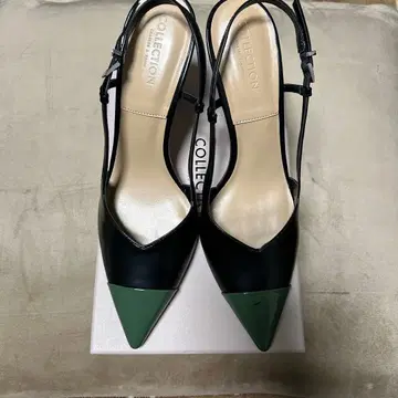 슬링백 펌프스 블랙/그린 40