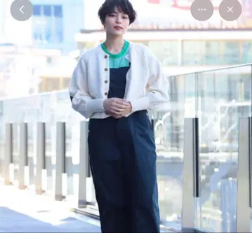 BEAMS BOY 5 게이지 엘르 패치 가디건