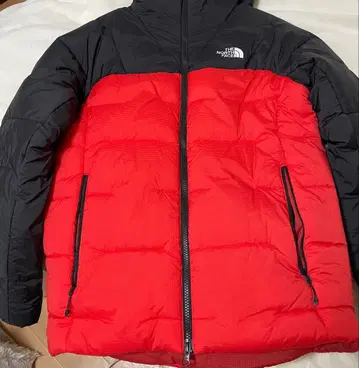 THE NORTH FACE 후드 부착 다운 자켓 S 블랙/빨간색