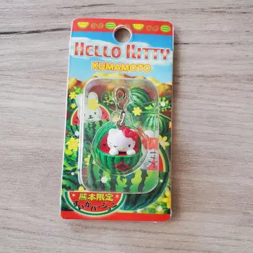 구마모토 한정판 헬로키티 수박 버전 지퍼 마스코트