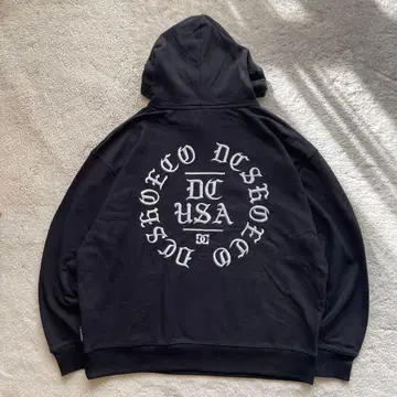 레어 DC 올드 영어 로고 자수 USA 후드티