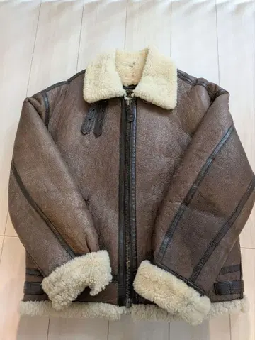 무스탕 자켓 B-3 플라이트 자켓 가죽 천연 가죽 브라운