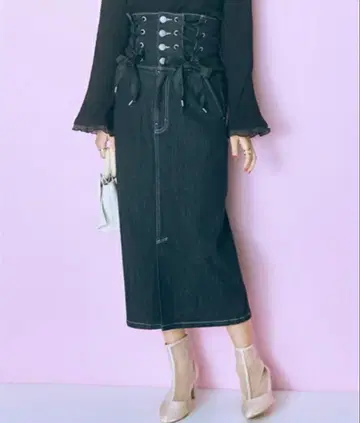 빅 사이즈 선착순! 니센 스마일랜드 데님 스커트 레이스업