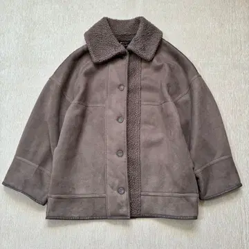 kastane 무스탕 코트 리버서블 보아 브라운 자켓 2way