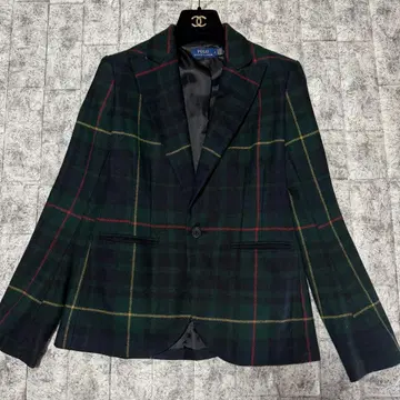 [ 새상품급 ] 폴로 랄프로렌 타탄 체크 울 블레이저 XS 현행