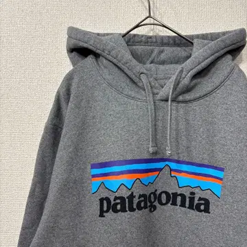 파타고니아 후드티 로고 프린트 두꺼운 미국 빈티지 의류 L 3484
