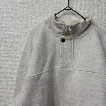 오비스 맨투맨 하프 지퍼 무지 베이지 미국 빈티지 의류 L 3481