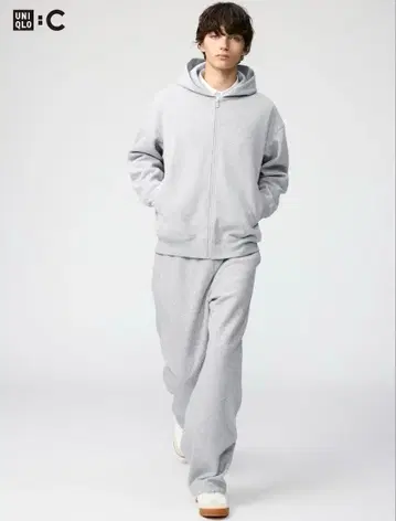 UNIQLO C 맨투맨 와이드 팬츠 긴 길이 M