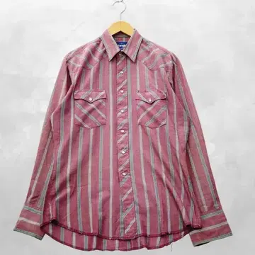 랭글러 빈티지 플랩 포켓 스트라이프 웨스턴 셔츠 M