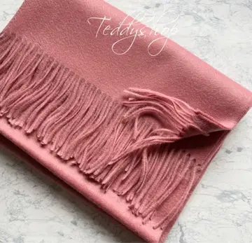 최고급 캐시미어 100% 대형 스톨 스모키 핑크