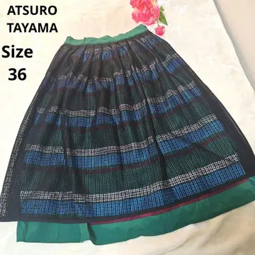 [ 인기 ATSURO TAYAMA ] 컬러풀 보더 메쉬 스커트 36