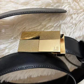 블랙 가죽 벨트 골드 컬러 버클