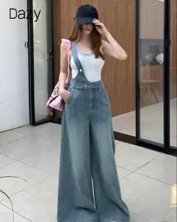 DAZY 와이드 레그 데님 프리 사이즈 데님 컬러