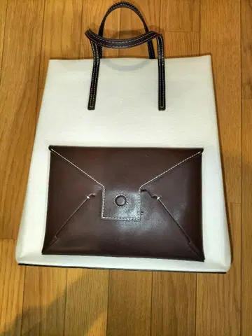 ADD CULUMN 토트백 화이트/브라운