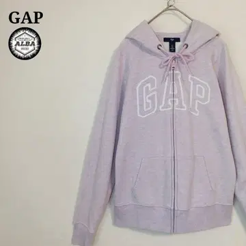 GAP 갭 후드티 집업 아치 로고 자수 핑크 퍼플 S