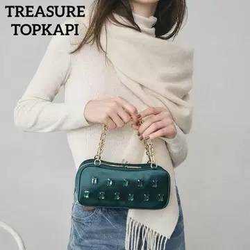 미사용 새상품 트레저 탑카피 새틴 비쥬 숄더백 핸드 2way